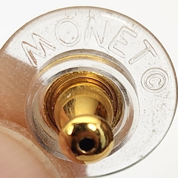 Vintage Monet Pierced Earrings - Picture 5 of 7